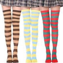 Striped Socks Women Funny Christmas Gifts Sexy Thigh High Nylon Long Stockings Cute Clothing Over Knee Socks 2024 - buy cheap