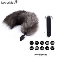 10 Speed Vibrator Silicone Anal Plug Fox Tail Sex Toys for Woman Men Vibrating Bullet Anal Dildo Vibrator Butt Plug Sex Products 2024 - buy cheap