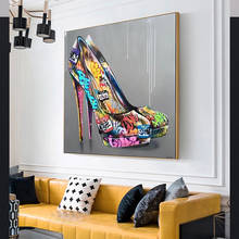 Sweet Graffiti Art High Heels Shoes Oil Canvas Painting Portrait Poster and Print Wall Art Pictures for Living Room Decor Cuadro 2024 - buy cheap