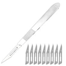 10pcs 11# 23# Carbon Steel  Scalpel Blades + 1pc Handle Scalpel DIY Cutting Tool PCB Repair Animal Scalpel  K-nife Blades 2024 - buy cheap