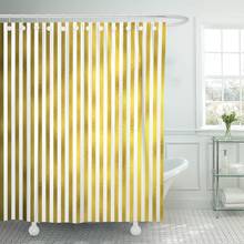 Cortina de ducha con diseño rayado, tela impermeable con ganchos, rayas, color blanco y dorado, brillante, 72x72 pulgadas 2024 - compra barato