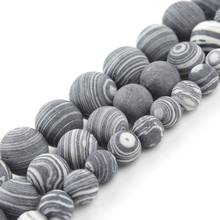 Matte Frosted Black White Malachite Beads Round Loose Stone Beads for Jewelry Making DIY Bracelet Necklace 4/6/8/10/12mm 15 inch 2024 - buy cheap