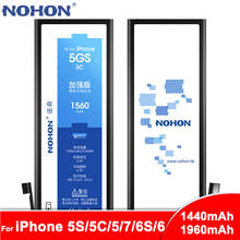 Original NOHON Battery For Apple iPhone 5s 5C 5 7 6s 6 Batteries Real Capacity Phone Replacement Li-Polymer Bateria + Free Tools 2024 - buy cheap