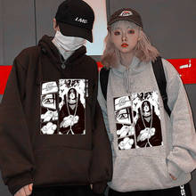 Autumn Couple Anime Hoodies Men Women Hooded Oversize Sweatshirt Casual Harajuku Cartoon Printed Tops Loose Japan Hoodies 2024 - buy cheap