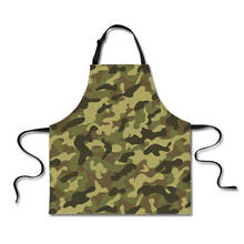 Avental de cozinha feminino com estampa de camuflagem, avental para trabalho de salsichas grelha, para homens e mulheres, avental de casamento 2024 - compre barato