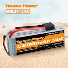Youme-batería lipo 3s de 11,1 v, 5000mah, 5200mah, 50C con enchufe decans para trex 1/12 1/10 RC, coche, camión, Quadcopter, helicóptero, Dron, barco 2024 - compra barato