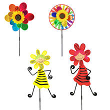 Courtyard Funny Dancing Girl Pinwheels Outdoor Sunflower Wind Spinners Yard Garden Decor Wind Indicator Ornament 2024 - buy cheap