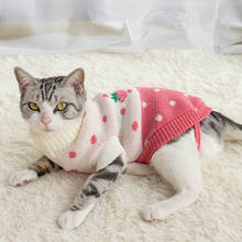 Cat Sweaters Dog Coat Autumn Winter Pet Sweater Jackets Puppy Warm Outfits Heart Strawberry Cat Coat for Small Dog Supplies 2024 - buy cheap