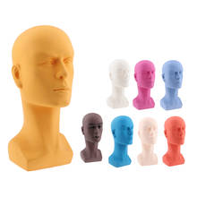 13.8 inch PVC Plastic Male Display Mannequin Manikin Head Dummy Wig Stand 2024 - buy cheap