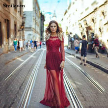 Smileven Formal Evening Dresses Long Sleeve Vestido de festa longo Lace Prom Party Gowns Custom Made 2024 - buy cheap