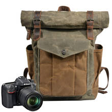 Mochila de lona impermeable para cámara de fotos para hombre, bolsa informal de viaje para Canon, Nikon, Sony, DSLR, SLR 2024 - compra barato