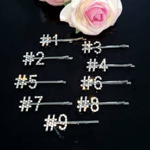 New Arrival Rhinestone Hairclips "0-9" Numbers Hair Pins Sparkly Bobby Pins Hair Accessories Wholesale 2024 - buy cheap