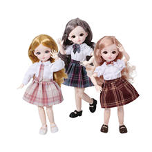 Conjunto completo de roupas, boneca bjd 1/6 23, 30cm, juntas esféricas de meninas com olhos, perucas 2024 - compre barato