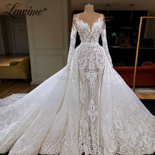 Arabic Middle East Muslim Wedding Dresses Lace Bridal Gowns With Long Train Discount Wedding Gown Bride Dress 2019 Custom Made 2024 - buy cheap