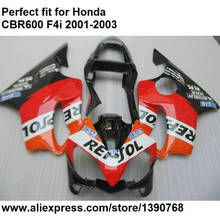 Plástico ABS carenagem para Honda CBR 600 F4i 2001 2002 2003 kit carenagem preta vermelho CBR600F4i 01 02 03 BA28 2024 - compre barato
