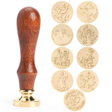 DIY Romantic Wax Stamp Classic Seal Retro Wedding Wooden Customs Cartoon Pattern Letter Envelope Crafts Sealing Tools 2024 - buy cheap