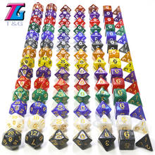 DnD 7Pcs/Set  T&G Polyhedral  RPG Games Dice with Marble Effect  D4-D20 Multi Sides for Board Game Ludo 2024 - buy cheap