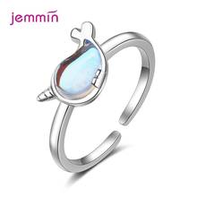 Fashion 925 Sterling Silver Jewelry Cuff Rings Sea Whale Fish Tail Bague Rings Women Romantic Gifts Wholesale 2024 - buy cheap