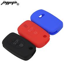 jingyuqin 3 Buttons Silicone Flip Folding Car Key Case Remote Fob Cover For Audi A2 A3 A4 A6 A8 S4 S6 Holder Shell 2024 - buy cheap