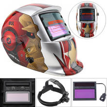 Robot de hierro plateado con oscurecimiento automático Solar, TIG MIG, cascos de soldadura de molienda, máscara facial, máscara de soldadura eléctrica/tapa de soldadura 2024 - compra barato