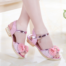 Sandálias com strass rosa dourado meninas sapatos para crianças verão princesa sapatos com laço sandálias para crianças de marca designer tamanhos 27-36 2024 - compre barato