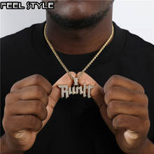 Hip Hop Run It Charm Bling Cubic Zirconia Stones Necklaces & Pendants For Men Rapper Jewelry With Solid Back 2024 - buy cheap