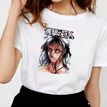 Camiseta de Anime japonés Attack on Titan para mujer, Tops Kawaii de verano, camiseta gráfica Jiyuu No Tsubasa, camiseta de Levi Eren Unisex para mujer 2024 - compra barato