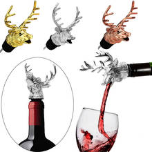 1Pcs Wine Stopper Pourer with Silicone Rubber Fitting, Zinc Alloy   Wine Aerator Pourer, Pourable Deer Head Wine Stopper 2024 - buy cheap