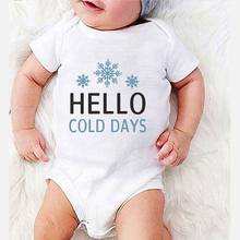 One Piece Winter Jumpsuit New Born Girl Winter Clothes Hello Cold Days Printing Bodysuit for Newborns Toddler Items 2024 - buy cheap