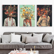 Flower Head Abstract Women Man Posters and Prints Nordic Canvas Painting Girls Wall Art Flower Picture for Living Room Bedroom 2024 - buy cheap