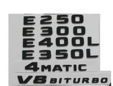 Emblemas pretos brilhantes para mercedes, modelos e200, e220, e250, e300, e320, e350, e400, 4 mático 2024 - compre barato