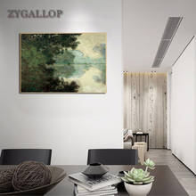 ZYGALLOP-pintura al óleo del paisaje del Seine de Claude Monet sobre lienzo, carteles e impresiones, pinturas famosas impresistas, decoración de pared para habitación 2024 - compra barato