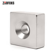 ZOOFOXS 1pc 40x40x20mm 8mm Hole Block Countersunk Strong Neodymium Magnet Rare Earth Powerful Permanet Magnets 2024 - buy cheap