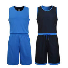 Conjunto de camisa de basquete reversível, masculino, faça você mesmo, conjunto de uniforme de basquete, equipe universitária, traje de basquete respirável 2024 - compre barato