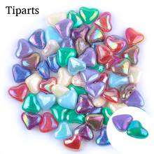 50pcs/Lot Acrylic Spaced Beads AB Heart Shape Transparent Beads For Jewelry Making DIY  for Kids Puzzle Handmade Charms Bracelet 2024 - buy cheap