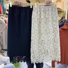 Faldas elegantes de encaje para mujer, faldas de tubo de cintura alta, ropa de oficina con agujeros 2024 - compra barato