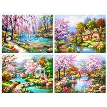 Full Square/Round Diamond Painting Landscape 5D DIY AB Colorful Diamond Embroidery Mosaic Kit Tree Spring Decorations Home 2024 - buy cheap