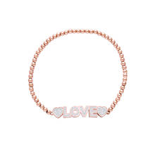 Pulseira amor de família de cristal de aço inoxidável, pulseira feminina miçangas douradas rosas, bracelete charmoso com letras, joias estilosas para presente 2020 2024 - compre barato