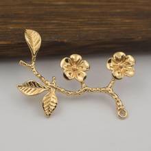 20pcs Flower Leaf Branch Charms Pendant Base Quality Metal Gold Silver Color DIY Bride Wedding Hair Jewelry Accessories 2024 - buy cheap