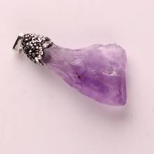 6 piezas de piedra Natural Irregular púrpura cristal amatistas colgante collar mujeres Reiki sanación joyería colgantes envío gratis 2024 - compra barato