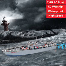 Barco militar teledirigido de gran tamaño, lancha de juguete de 2,4G, lancha rápida de alta velocidad, impermeable, 150m 2024 - compra barato