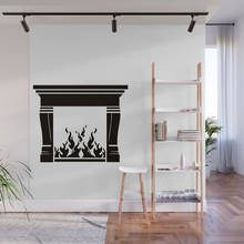 Adesivo de parede de lareira fogo decoração para sala de estar decoração decalque fogão design mural arte criativa vinil quente ph261 imperdível 2024 - compre barato