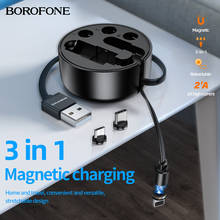 BOROFONE 3in1 Magnetic USB Cable Fast Charging Type C Cable Magnet Charger Data Charge Micro USB Cable for iphone 8 11 12 Xiaomi 2024 - buy cheap