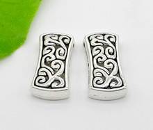 Free Shipping Wholesale 100Pcs Tibetan Silver Flower 3Hole Spacer Bar Beads Connector 12x26.5mm 2024 - buy cheap