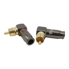 2Pcs Right Angle Snake King RCA Connector Gold plated RCA L-shaped Gun 90 Degree RCA Male Plug Audio Video Soldering Connector 2024 - buy cheap
