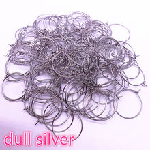 30pcs/lot 20 25 30 35mm Dull Silver Hoops Earrings Big Circle Ear Wire Hoops Earrings Wires for Jewelry Making DIY Supplies 2024 - buy cheap