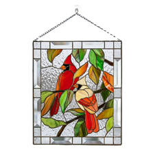 Rectangle Painted Bird Pendant Sheet Stained Glass Style Acrylic Home Window Wall Hanging Decoration For Mother's Day 2024 - buy cheap