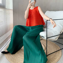 HOT SELLING  miyake New Style solid pleated casual pants Wide leg pants full lenghth pants IN STOCK 2024 - buy cheap