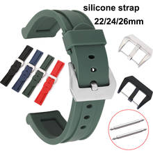 22mm 24mm 26mm Black Blue Red Green Silicone Watchband Replacement Rubber Band For Panerai Strap Wristband 2024 - buy cheap