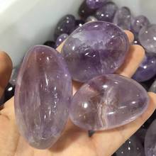 Amethyst palm stones natural quartz mineral crystals spiritual healing reiki gemstones feng shui decoration 2024 - buy cheap